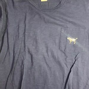 Victoria's Secret Women's T-shirt bling sequins dark blue SZ L